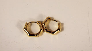 Bamboo Gold Dipped Huggie Hoops