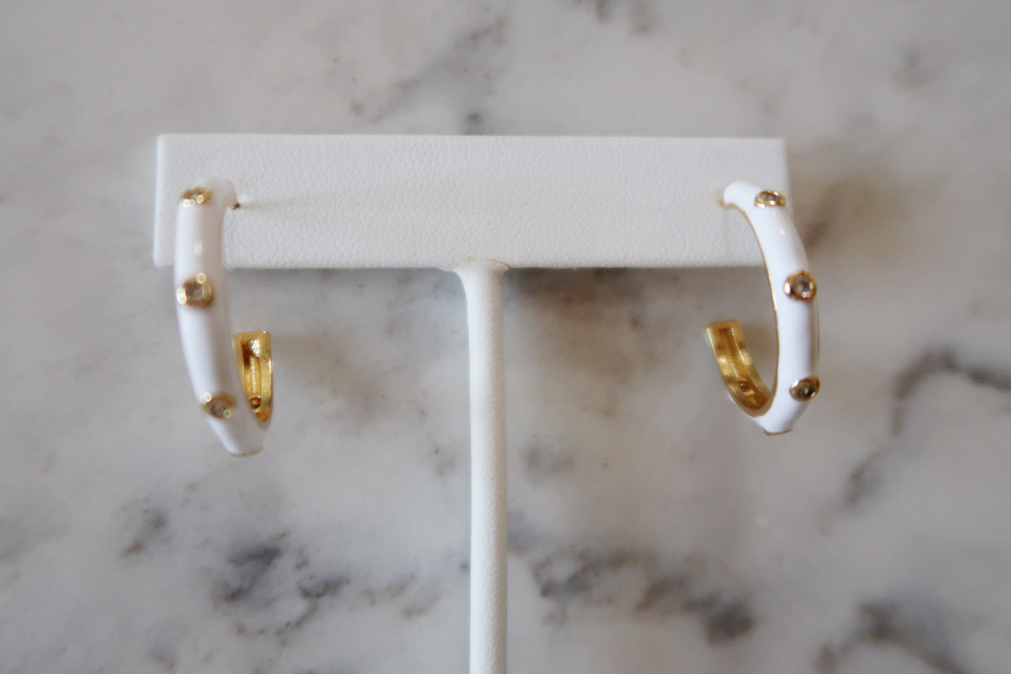 CZ Enamel Hoops