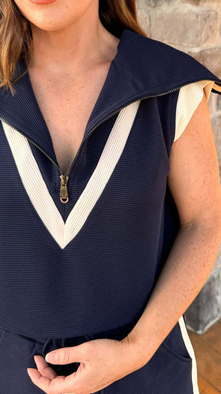 Maris Navy Rib Tank & Skort Set - Dear GigiNavySmall