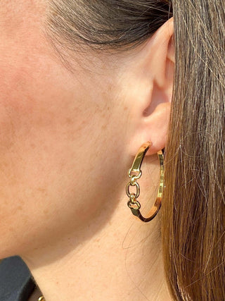Nora Brass Partial Chain Hoops - Dear GigiGold