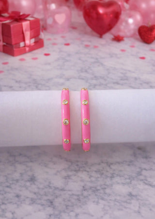 CZ Enamel Hoops