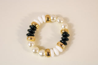 Pearl & Color Rondelle Beads Bracelet