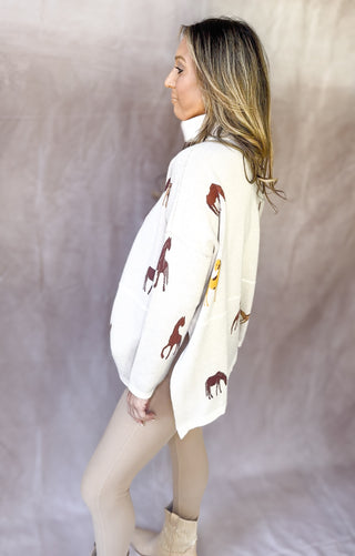 The Lexington Sweater – Horse Motif Turtleneck