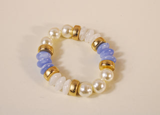 Pearl & Color Rondelle Beads Bracelet