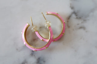 CZ Enamel Hoops