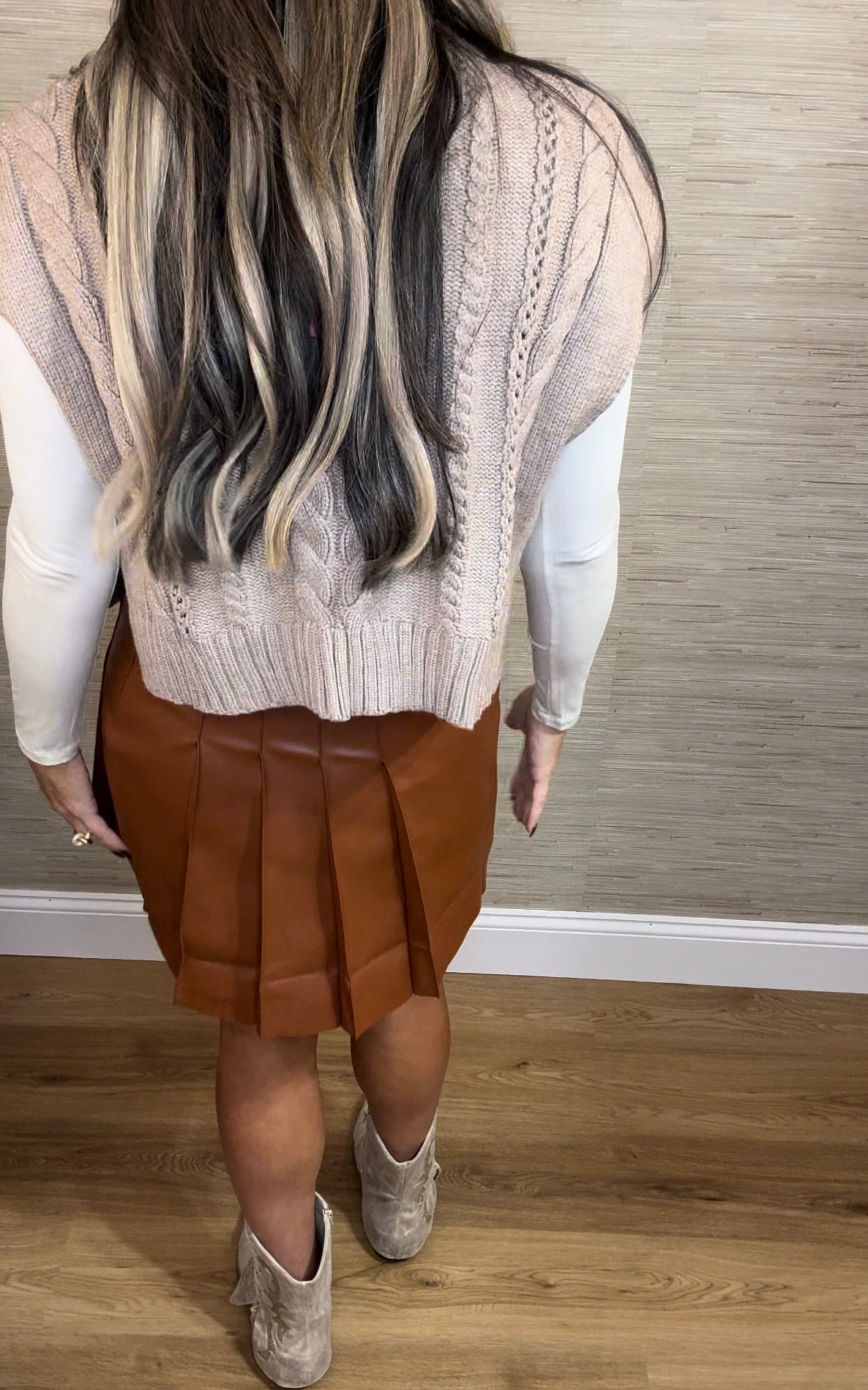 Cinnamon Pleat Skirt