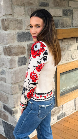 The Rosalie Floral Knit Jacket - Dear GigiXS