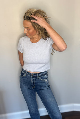 Blue Short Sleeve Sweater