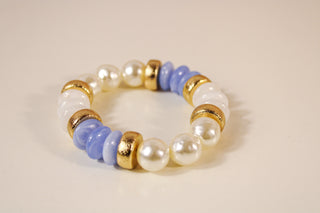 Pearl & Color Rondelle Beads Bracelet