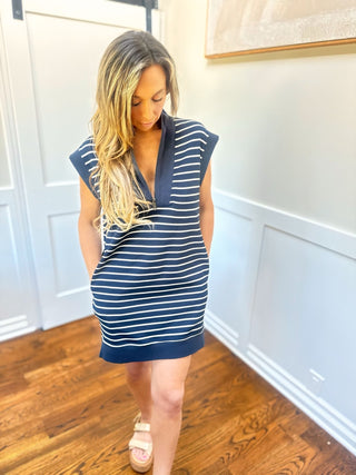 Striped Cap Sleeve Dress - Dear GigiSmall