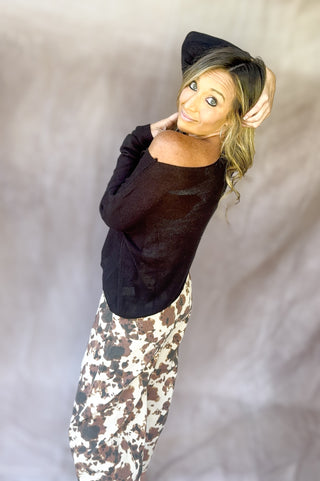 Jade Sweater – Green & Black Sheer Knit