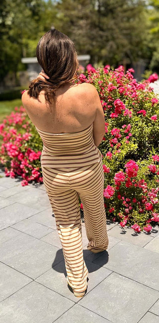 Saffron Set – Striped Terry Tube Top & Wide - Leg Pants - Dear GigiExtra - Smalloat
