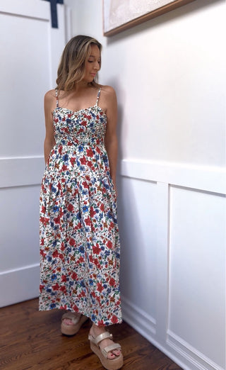 Floral Sweetheart Midi Dress - Dear GigiXS