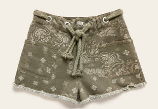 Olive Outlaw Bandana Shorts