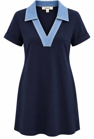 The Harbor Denim Collar Dress - Dear GigiS