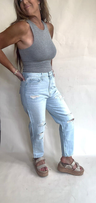 Super High Rise Distressed Ankle Jean - Dear Gigi24