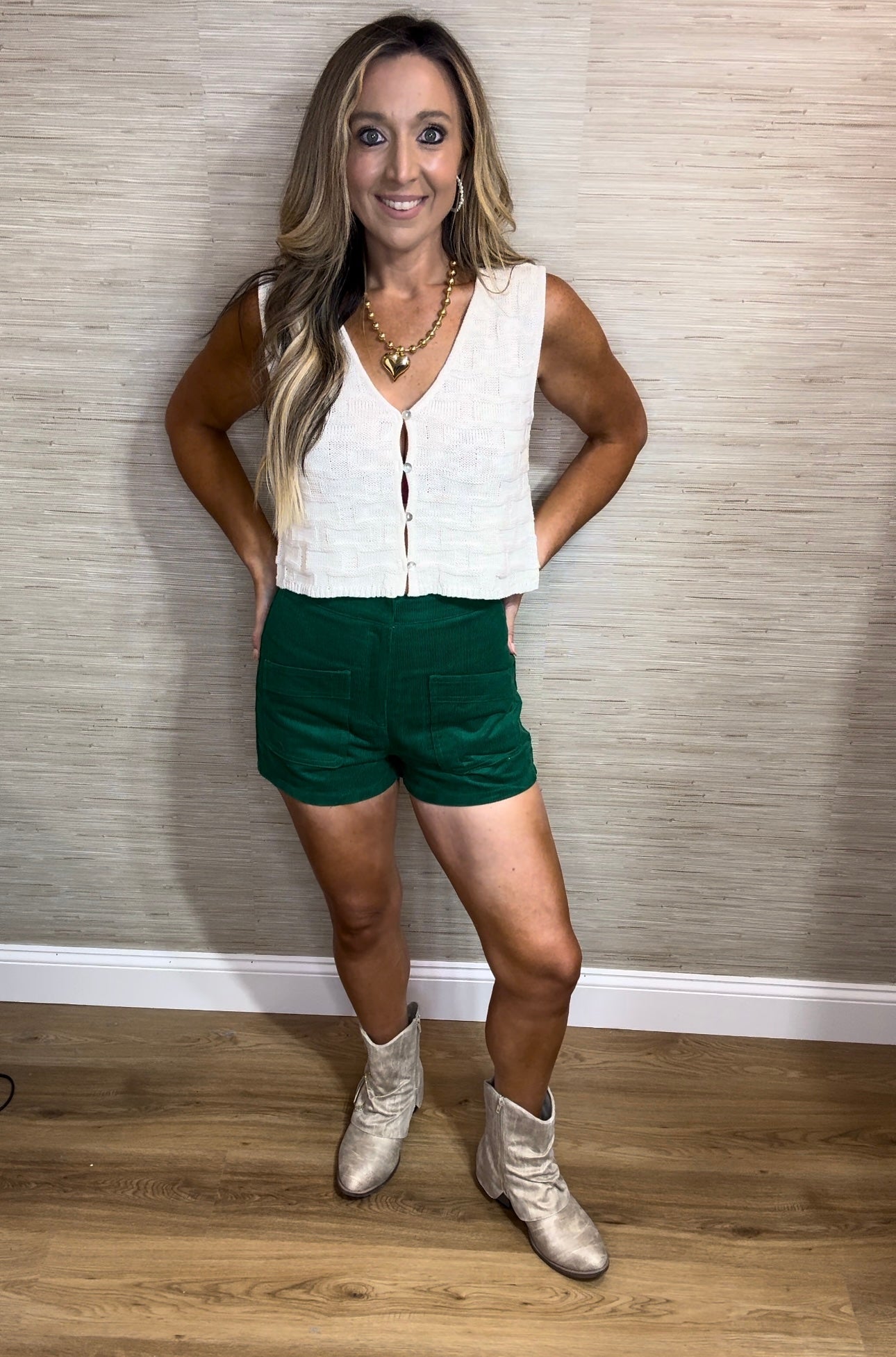 Green Courdoury Shorts