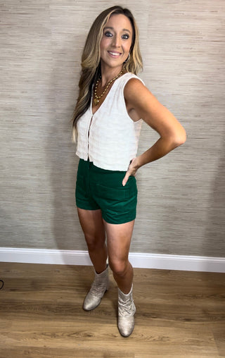 Green Courdoury Shorts