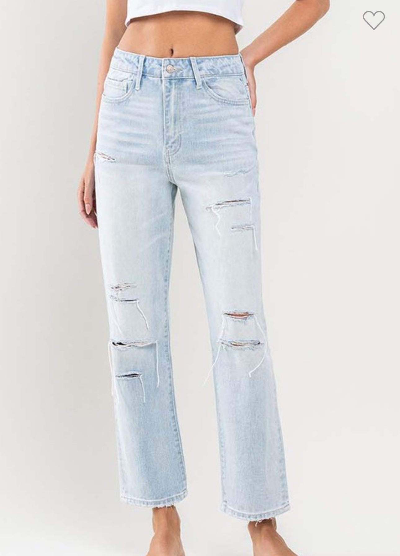 Super High Rise Distressed Ankle Jean