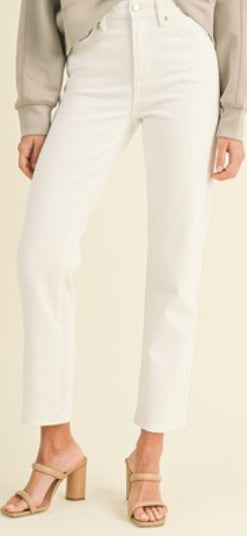 Straight Leg White Jeans