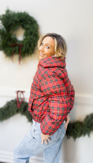 Holiday Cheer Red Tartan Plaid Jacket