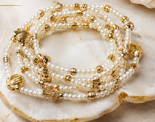 Seaside Pearl Stack Bracelet Set