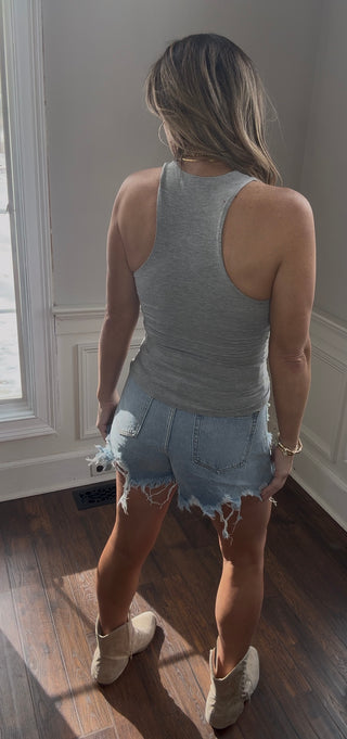 Distressed Jean Shorts