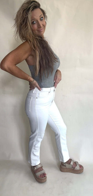 Straight Leg White Jeans - Dear Gigi24