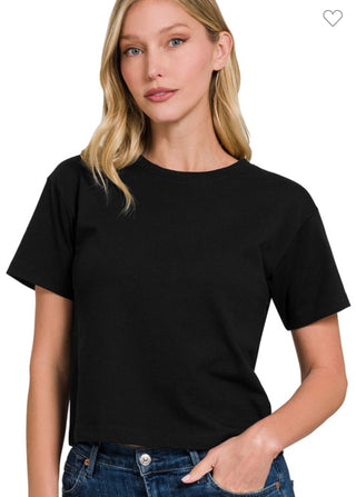 Cropped Crewneck T Shirt