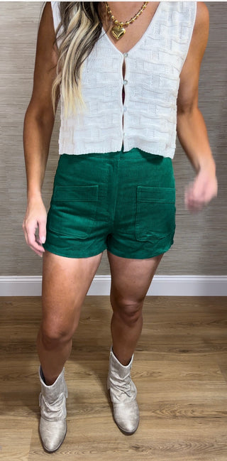 Green Courdoury Shorts