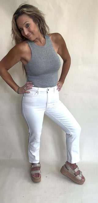 Straight Leg White Jeans - Dear Gigi24