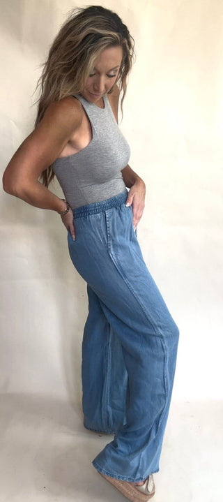 Drawstring Denim Pants - Dear GigiSmallBlue