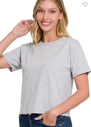 Cropped Crewneck T Shirt