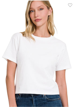 Cropped Crewneck T Shirt