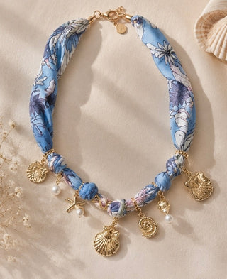Seaside Bloom Scarf Necklace
