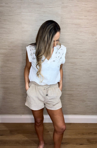 Woven Ribbed Lounge Shorts