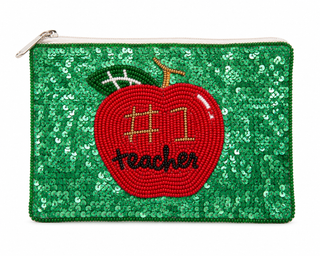 #1 Teacher Beaded Pouch