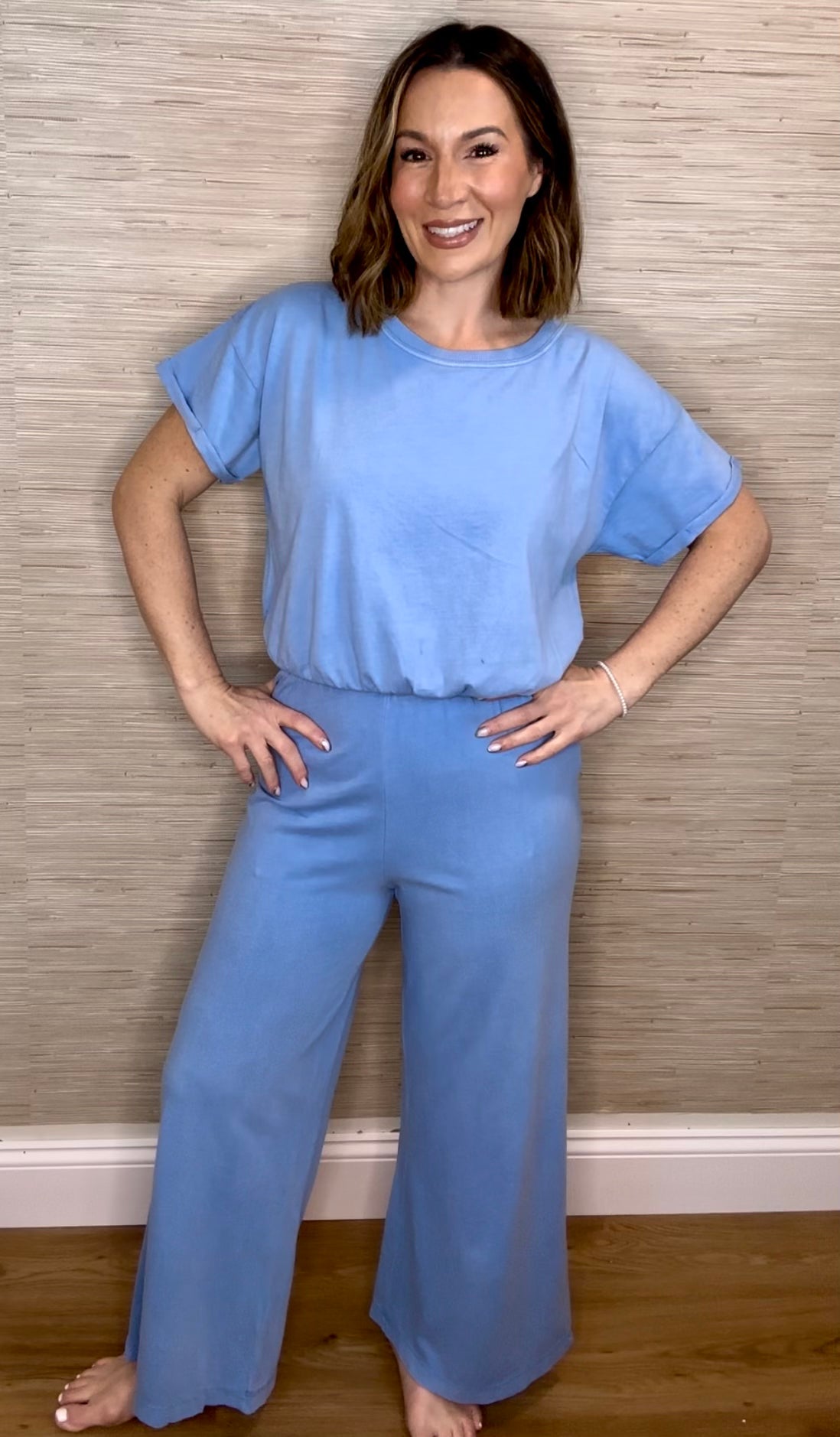 Periwinkle Washed Pant and Tank Set