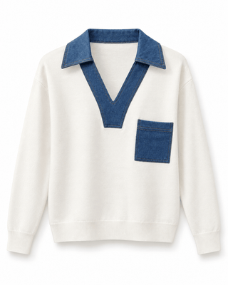 The Nantucket Denim Collar Sweater - Dear GigiS