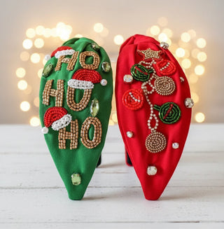 Green Holiday Ho Ho Headband