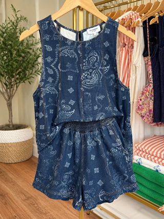 Indigo Bandana Denim Set