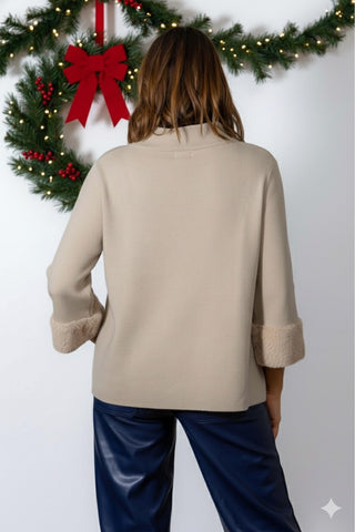 Fur Sleeve Sweater