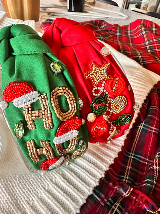 Green Holiday Ho Ho Headband