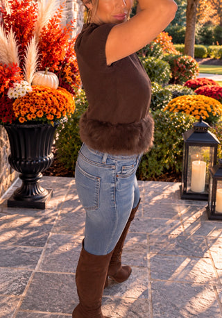 The Aspen Faux Fur Trim Sweater - Dear GigiS