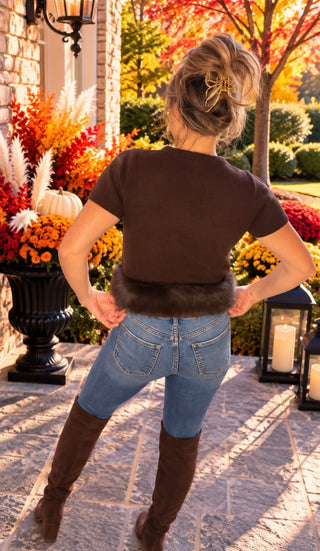 The Aspen Faux Fur Trim Sweater - Dear GigiS