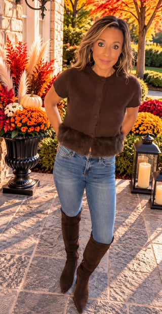 The Aspen Faux Fur Trim Sweater - Dear GigiS