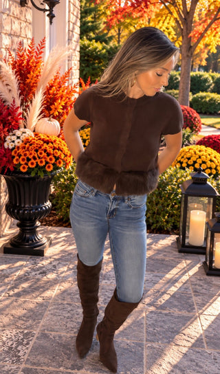 The Aspen Faux Fur Trim Sweater - Dear GigiS