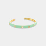 CZ Enamel Cuff Mint